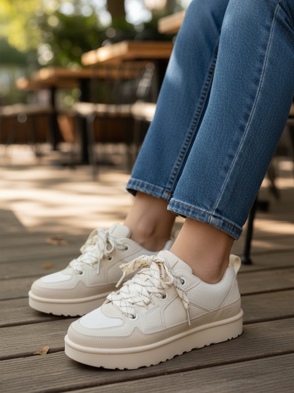 UGG Women’s Neutral Jasmine Lo Lowmel Suede Lace Up Sneaker